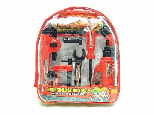 Set of Tools for Children in Backpack 10 Elements