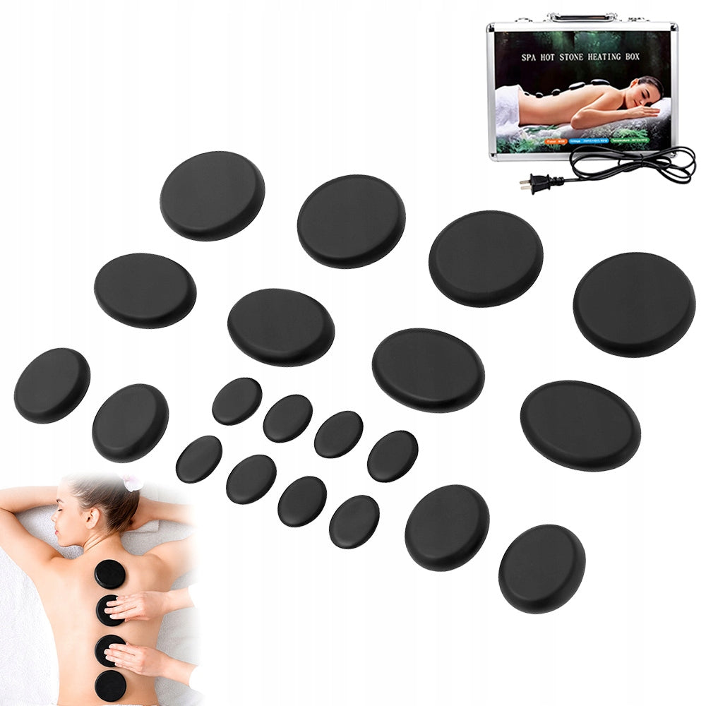 Set of basalt stones for hot stone massage SPA 20 pcs