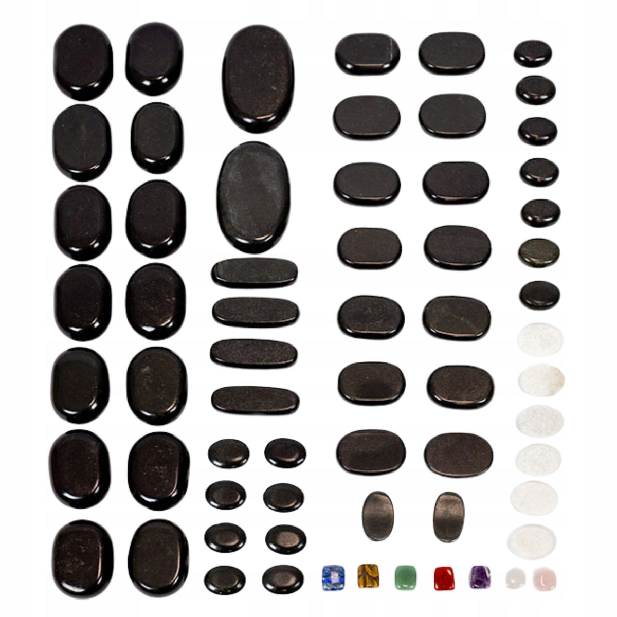 Set of basalt stones for massage 64 pcs.