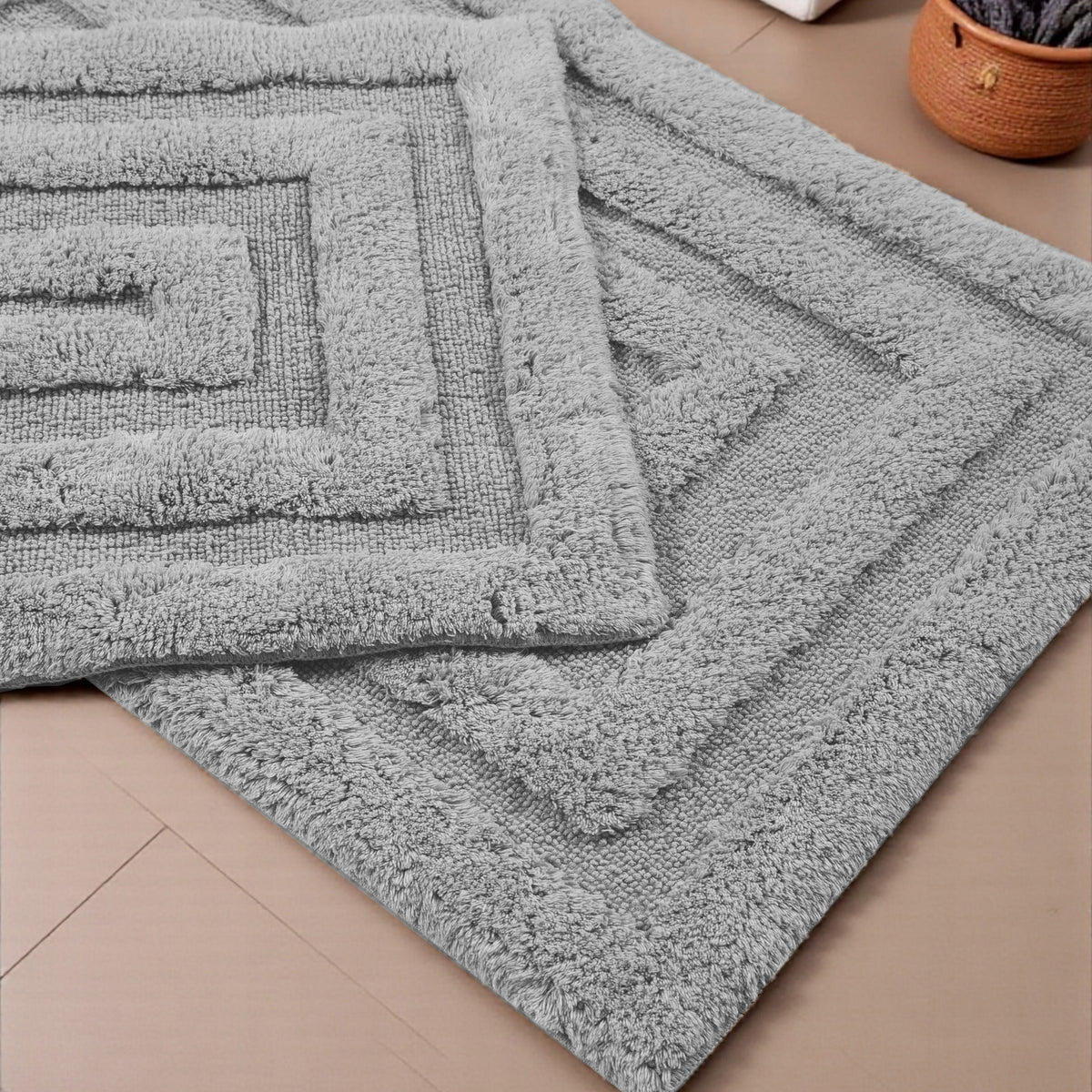 Set of bathroom rugs Madrid cotton 100% #13 grey Brand Dywanpol