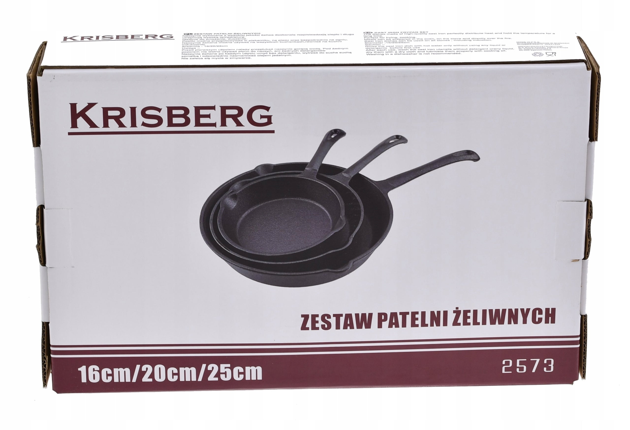 Set of cast iron PANS 25, 20, 16cm. PAN Heavy CAST IRON INDUCTION GAS Manufacturer code 2573