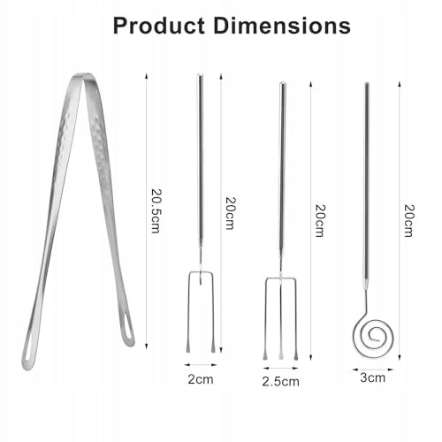 Set of chocolate forks 4 pcs stainless steel 20cm Series B0DMVZL8Z3