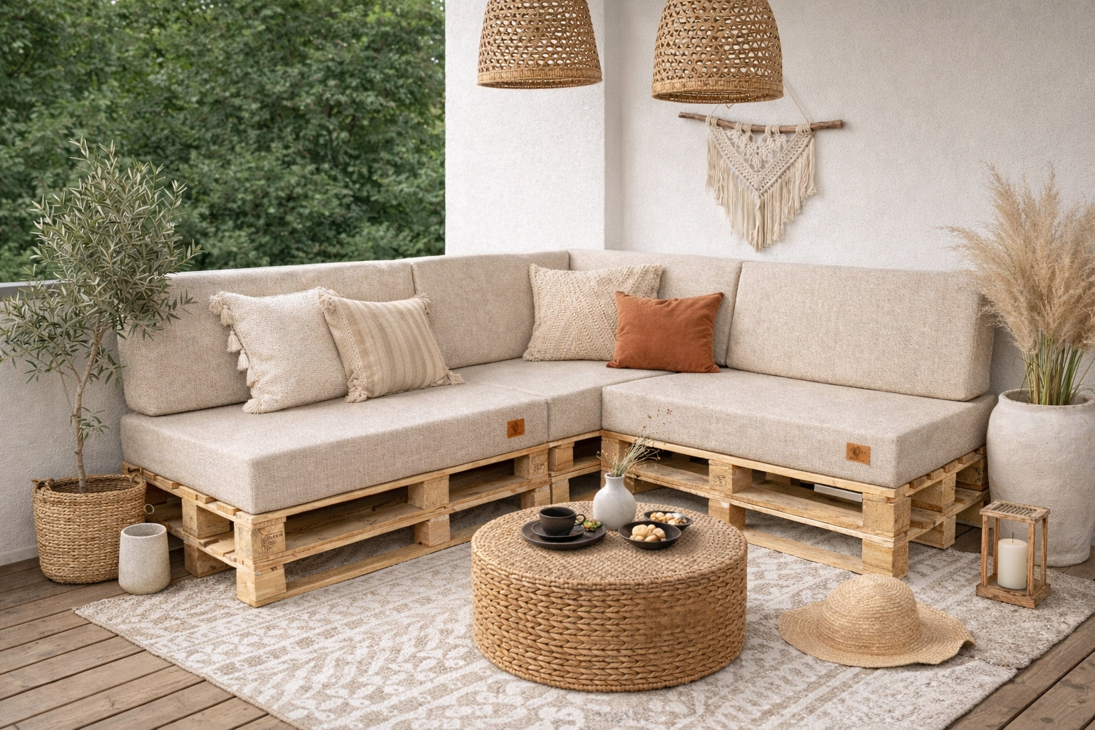 Set of garden cushions with backrest Pallets Corner -3 pcs. 120x80 + 40x120 Manufacturer no brand