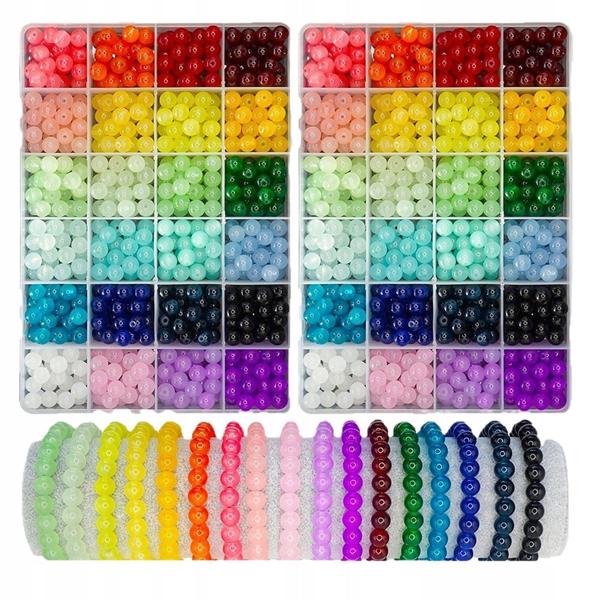 Set of glass beads for bracelets 8 mm 1200 pcs. Packaging status original