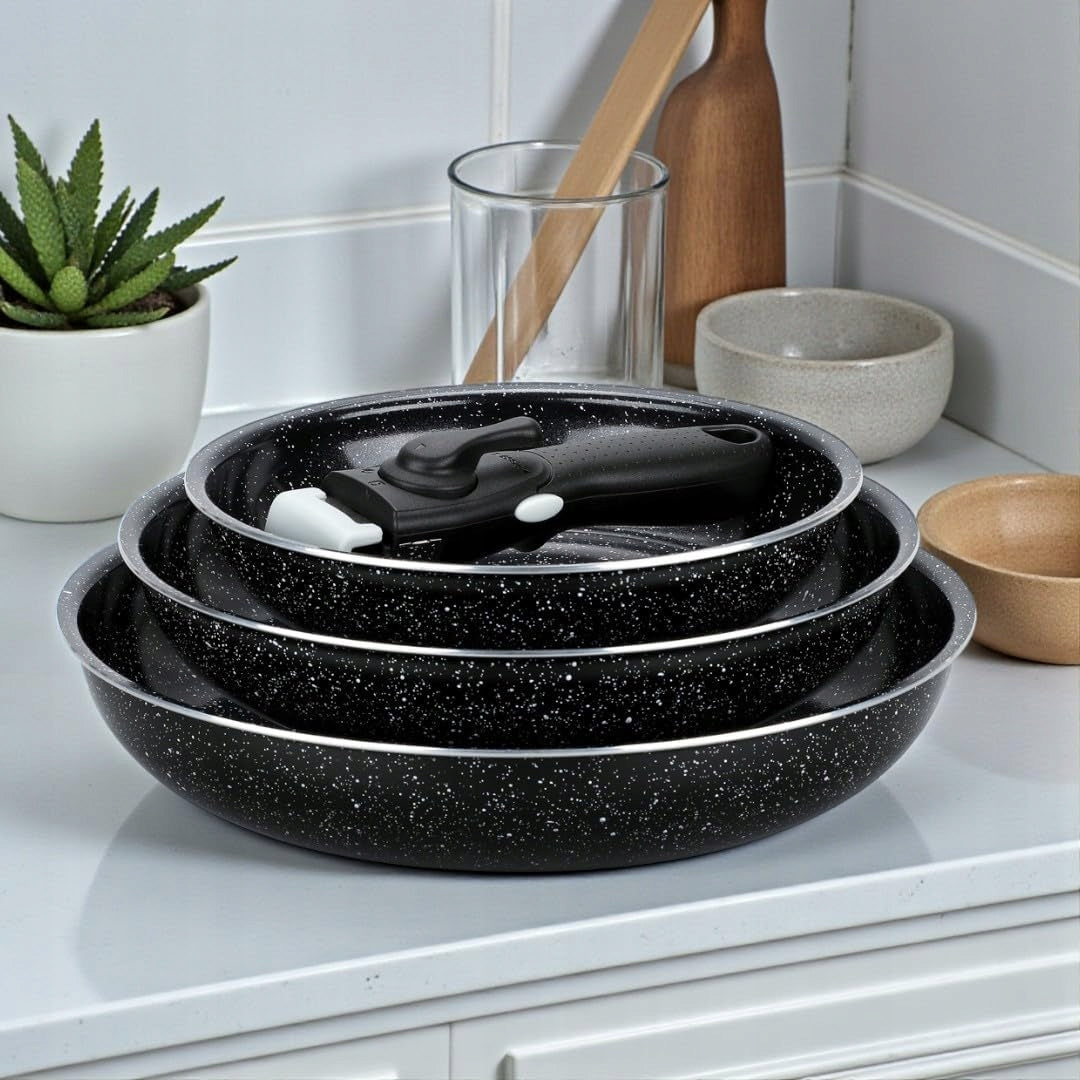 Set of induction pans EliteHoff with detachable handle, 20/24/28 cm Packaging status original