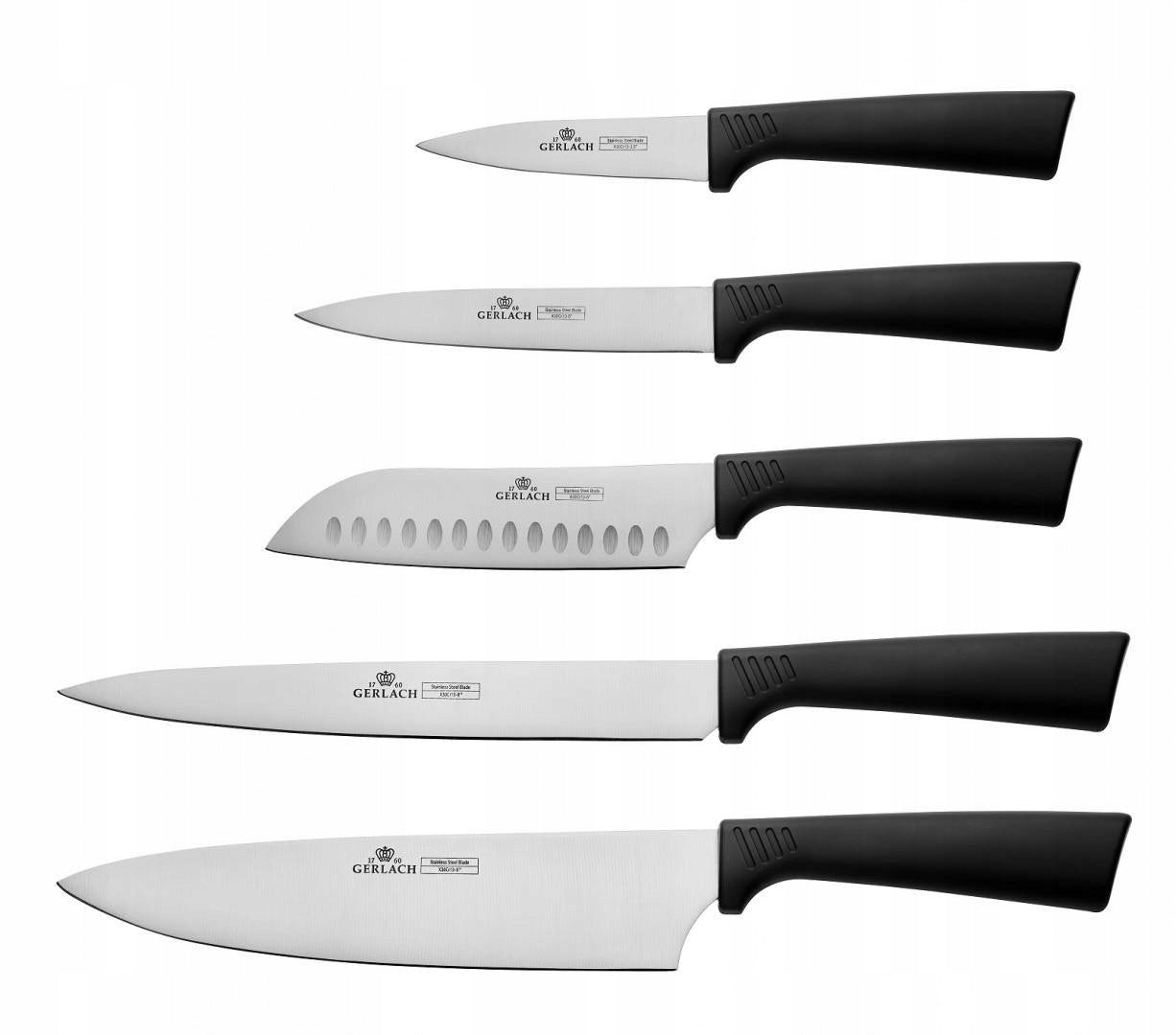 Set of kitchen knives in block 5 pcs. Gerlach Smart Black Manufacturer code 5901035506817