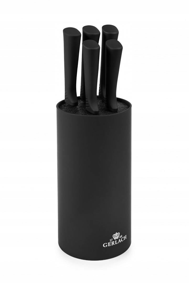 Set of kitchen knives in block 5 pcs. Gerlach Smart Black