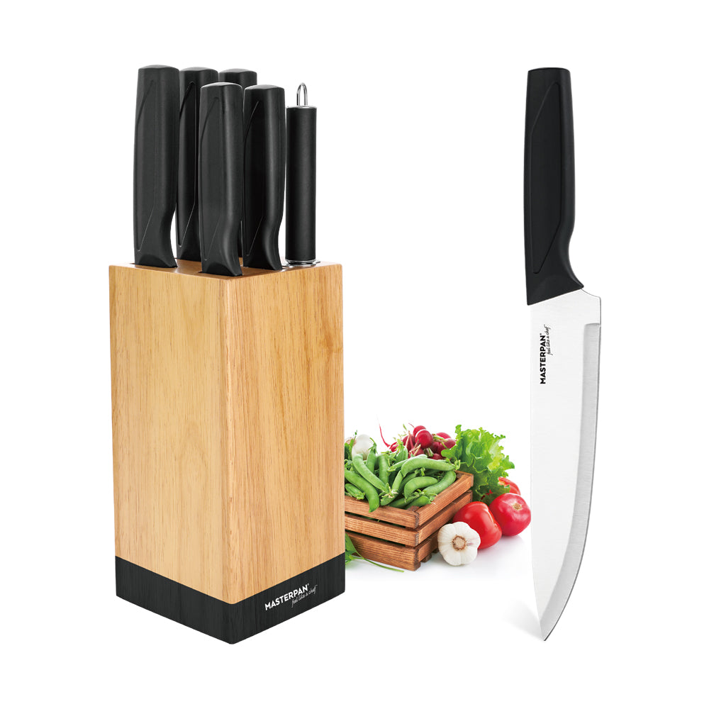 Set of kitchen knives in block 7-ele knives set MASTERPAN