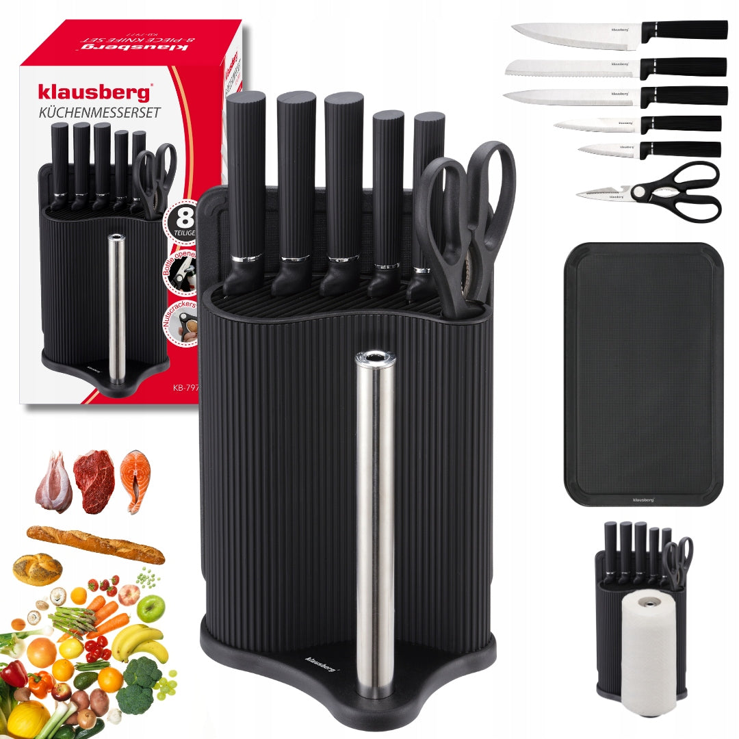 Set of knives 5el. + board + paper towel holder + scissors, KB-7977