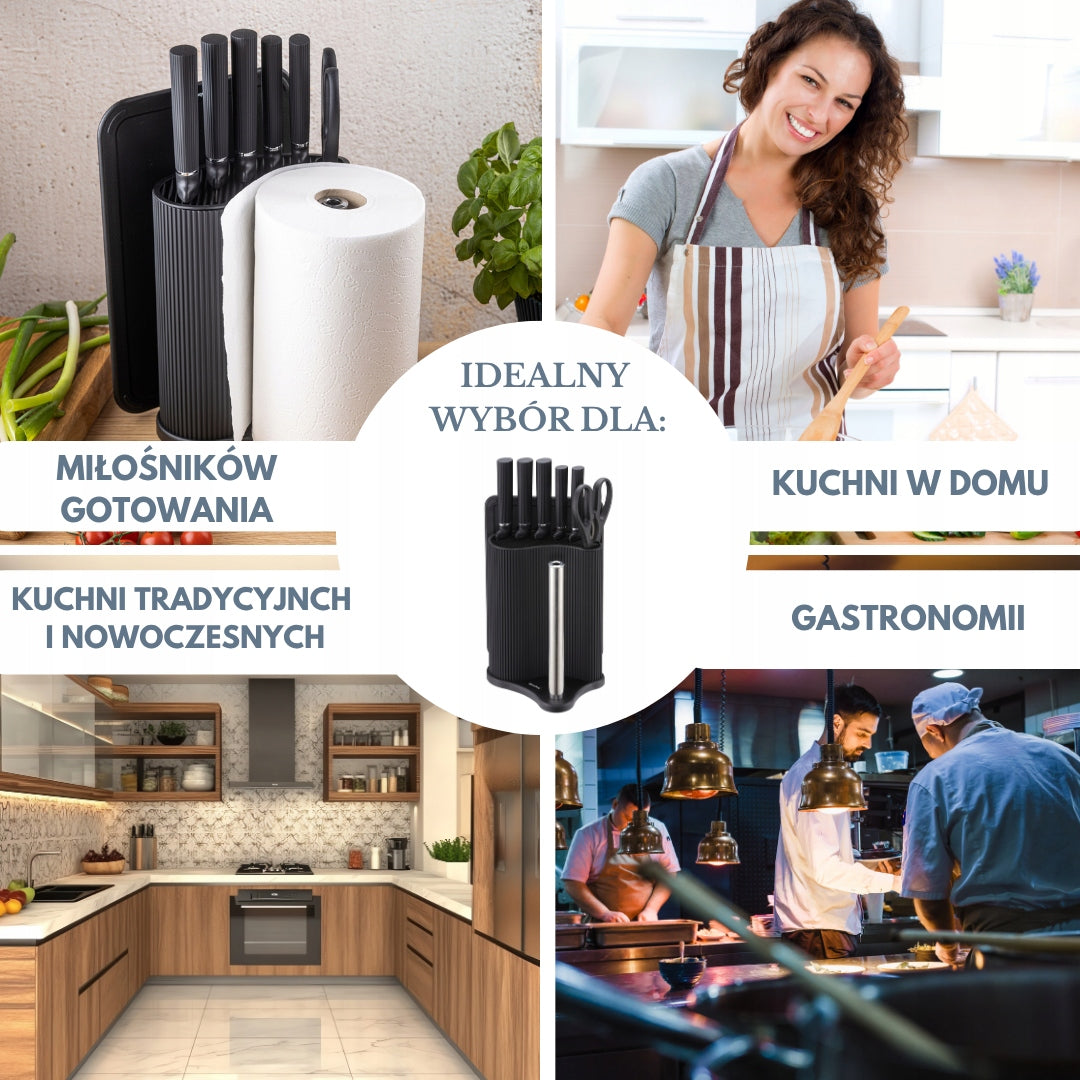 Set of knives 8el + board + paper towel holder + scissors KLAUSBERG Manufacturer code KB-7977