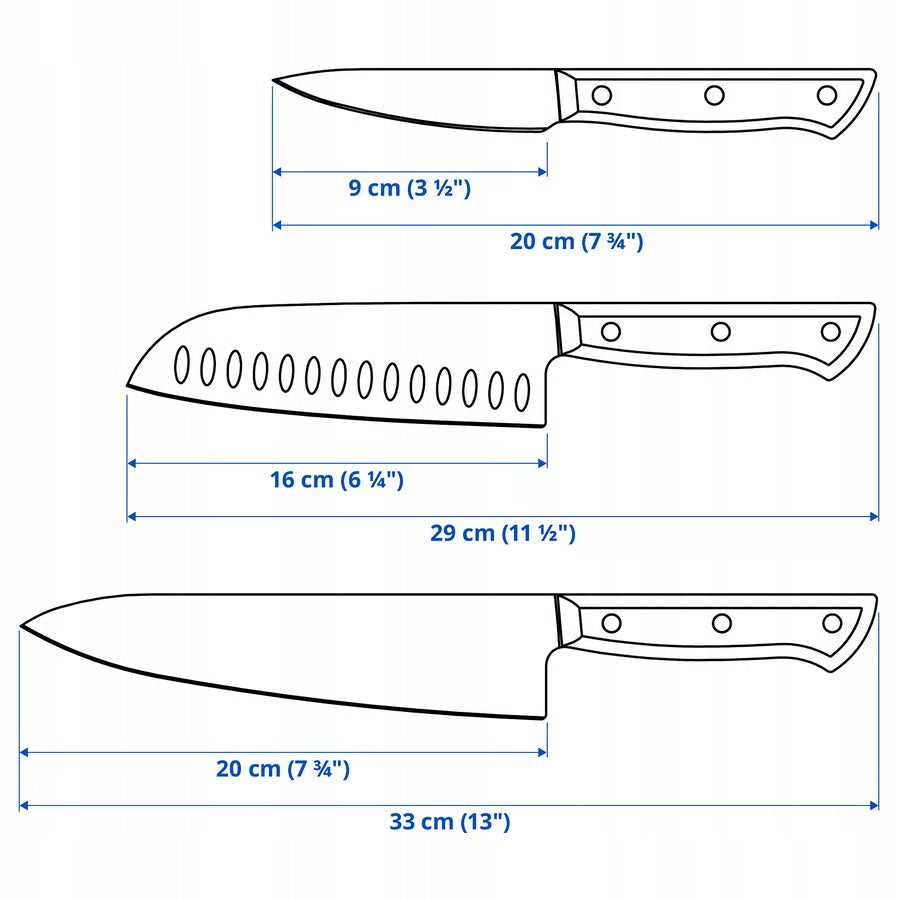 Set of knives IKEA VARDAGEN 3 pcs. Brand IKEA