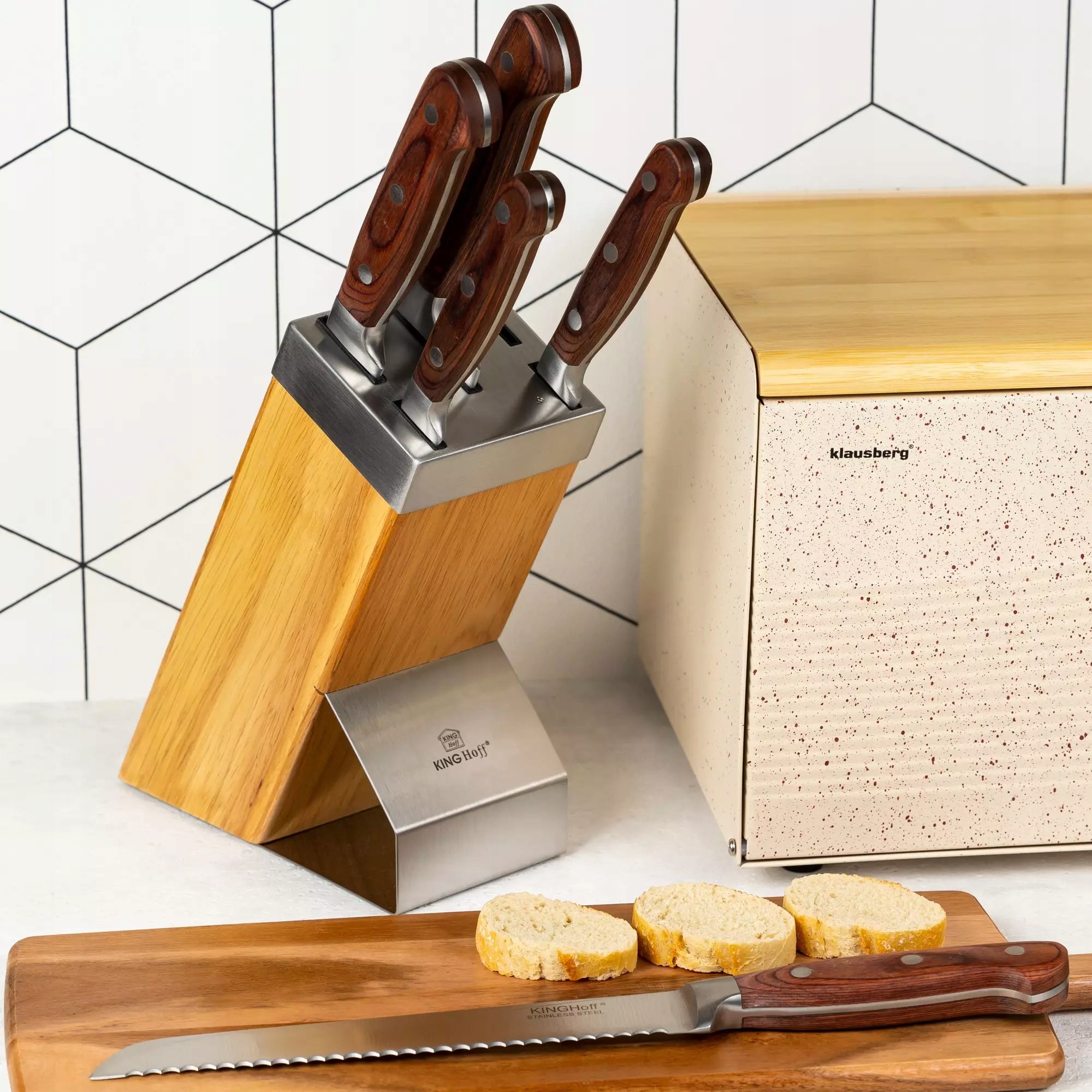 Set of knives in block 6 elements Kinghoff Brand Kinghoff