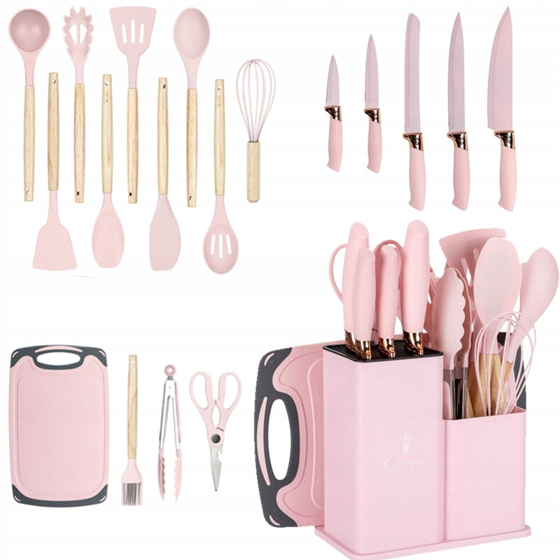 Set of knives in block Elitehoff PINK 5 pcs.