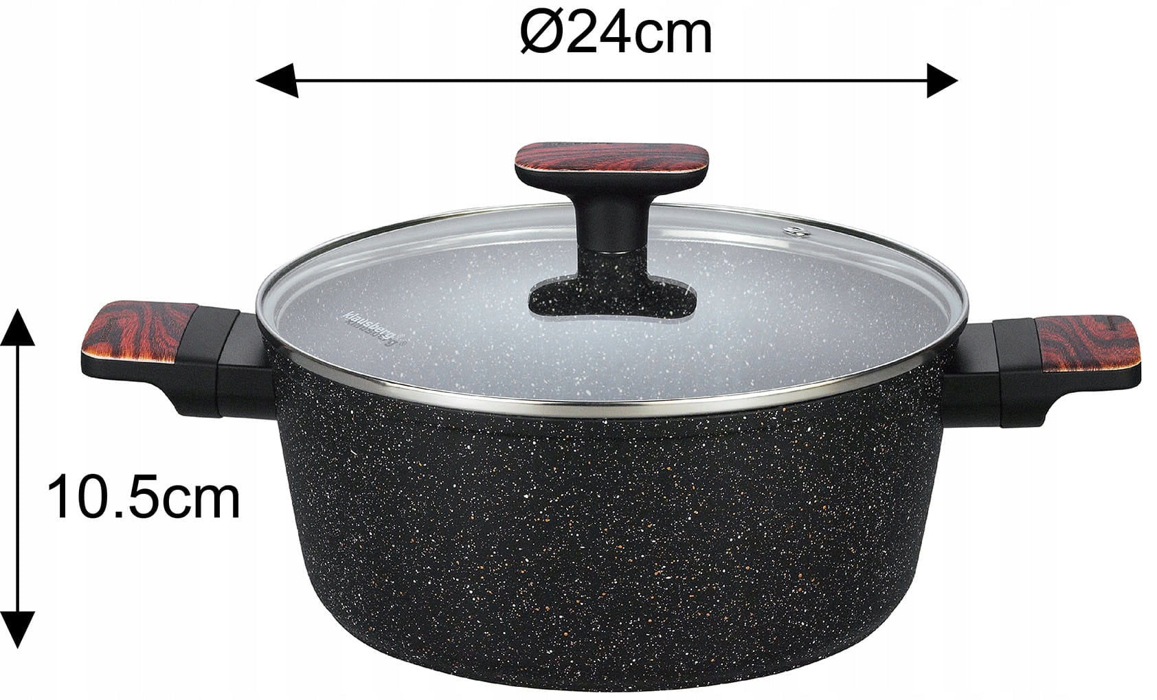 Set of marbled pots with non-stick coating 12-ele Induction GAS Brand Klausberg