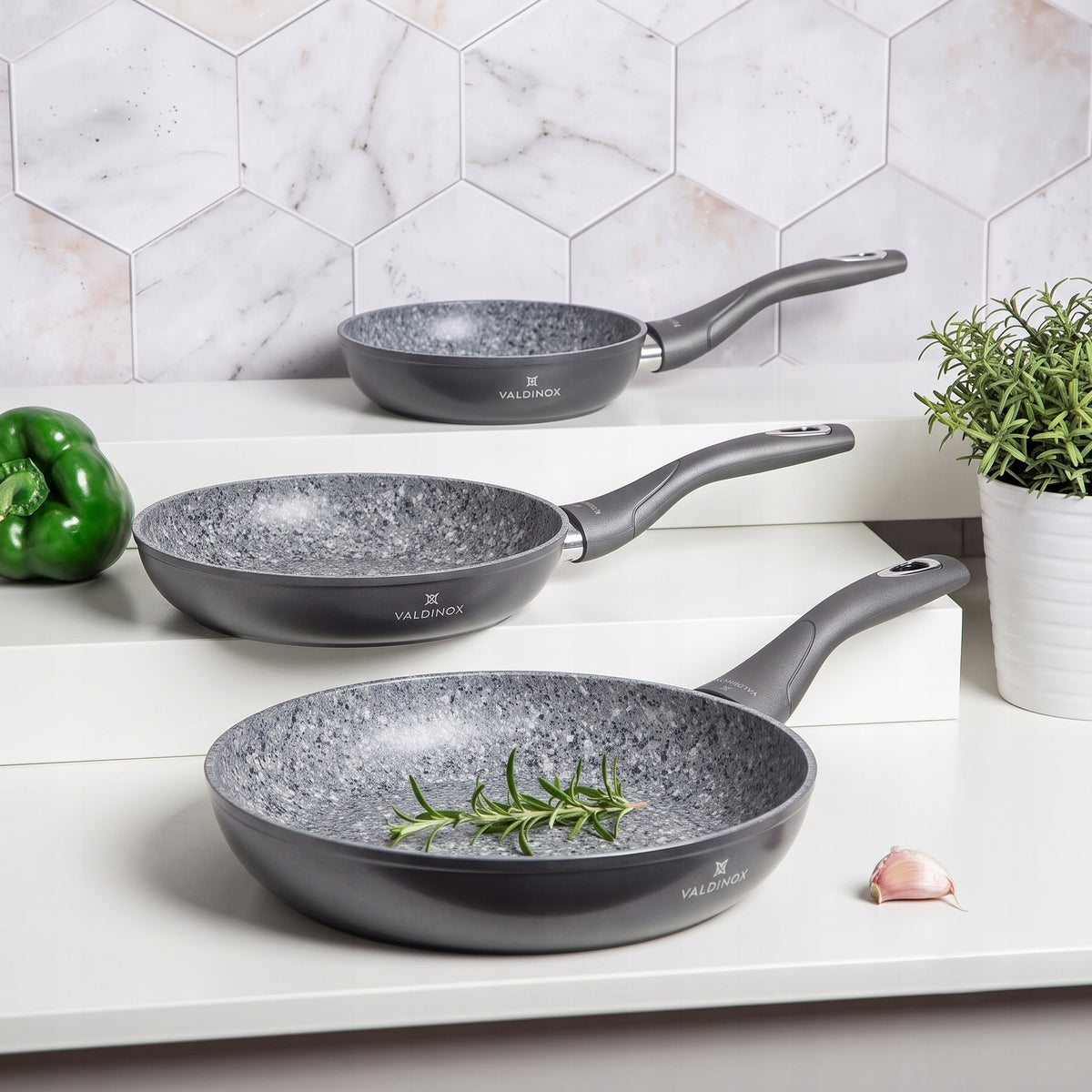 Set of non-stick pans Valdinox Grand 20/24/28 cm induction gas Manufacturer code GRA00008016