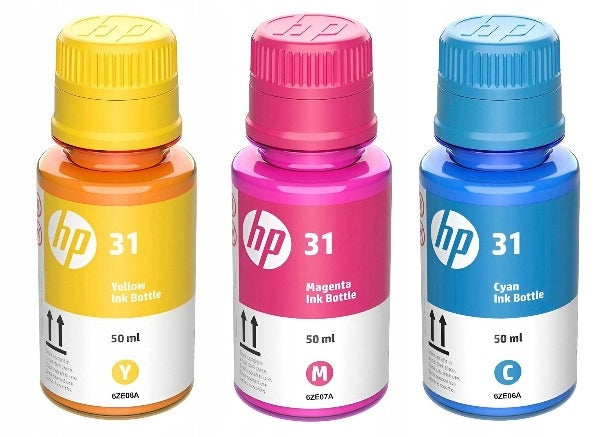 Set of original inks HP 31 3x50ml Yellow Cyan Magenta