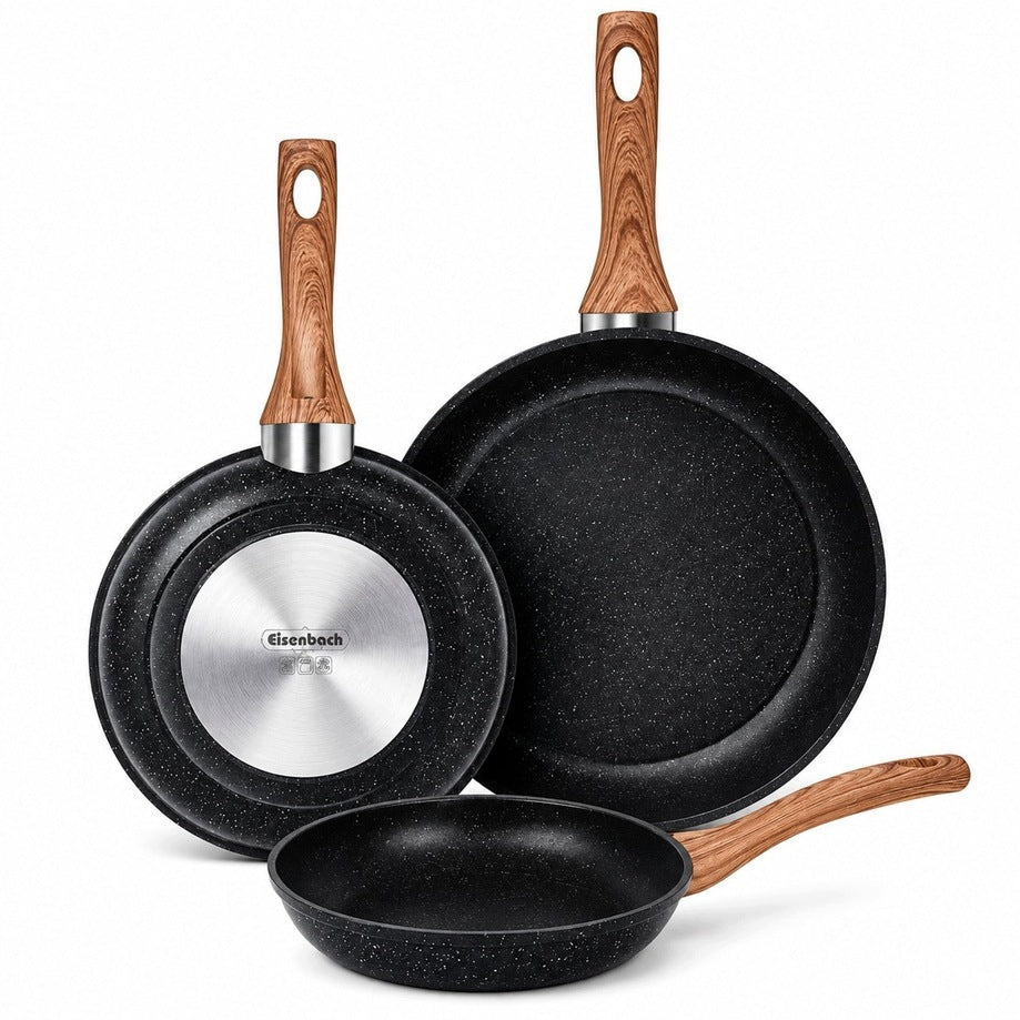 Set of pans Eisenbach 3-piece black non-stick - 20/24/28 cm