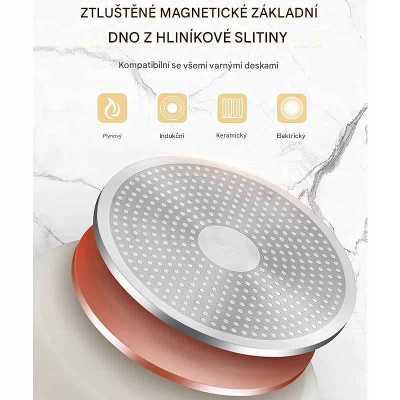 Set of pans with non-stick coating AT-C004, 2pcs, beige Brand no brand