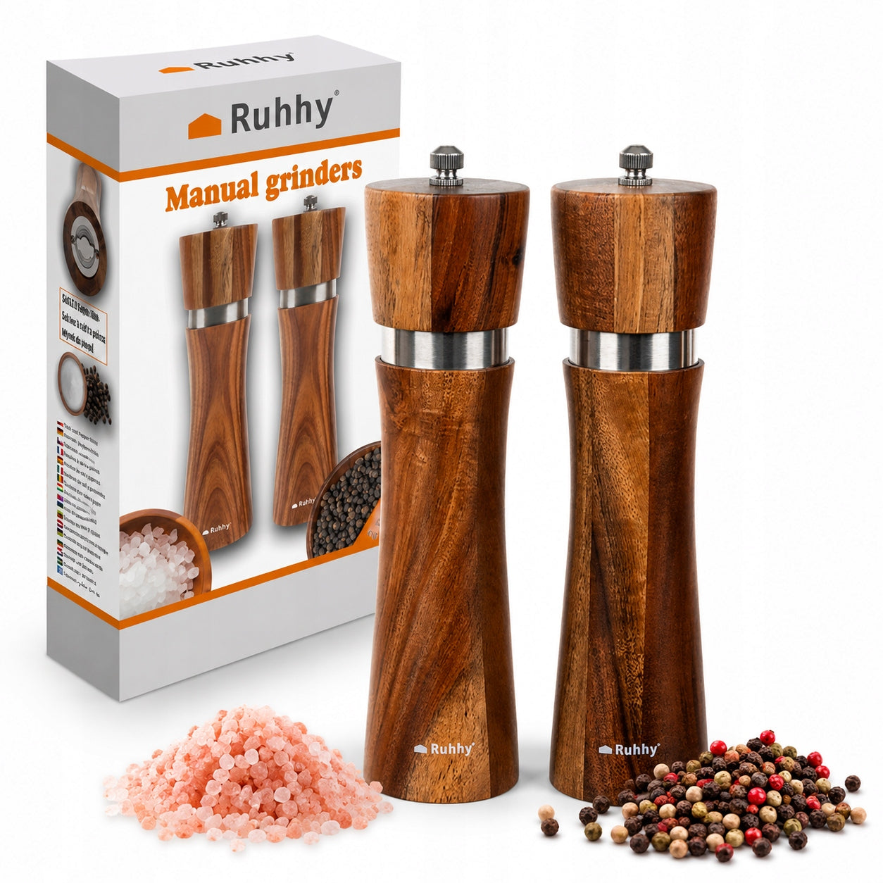 Set of pepper and salt grinders - Hand grinder for spices 2 pcs