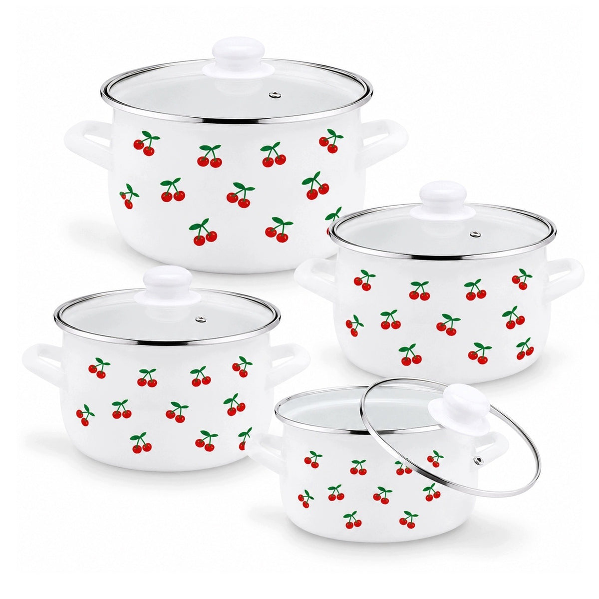 Set of pots Tadar Cherries stainless steel 8 el