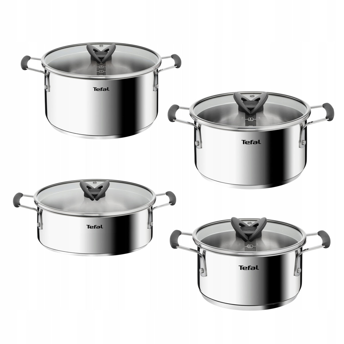 Set of pots and pans Tefal Opti'Space Emotion+ Induction Steel 10 el. Packaging status original