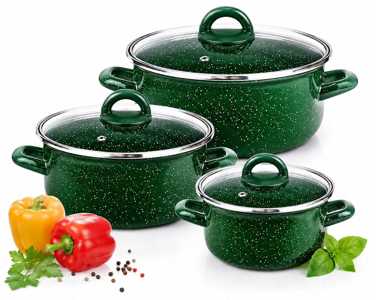 Set of pots, enamel pots, set of 6el, with lids, induction, gas Manufacturer code 569997301