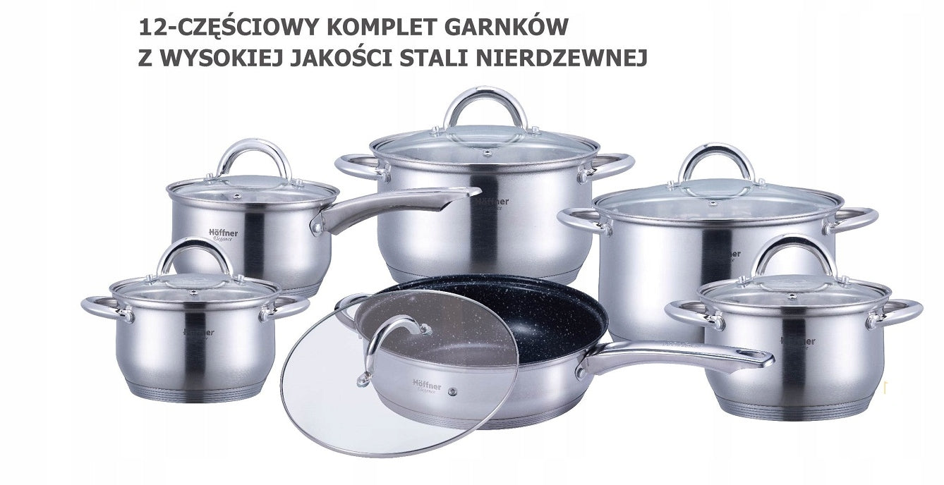 Set of pots hoffner stainless steel 12 el. 4450 Brand Hoffner