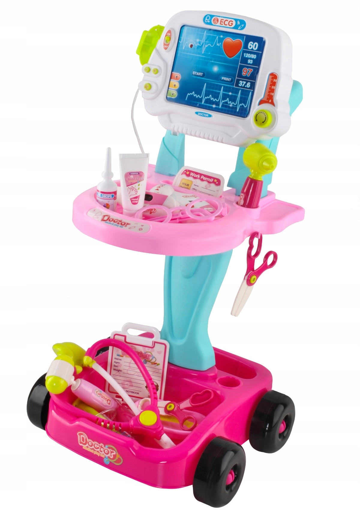 Set of small doctor Kruzzel multicolor trolley 18 elements