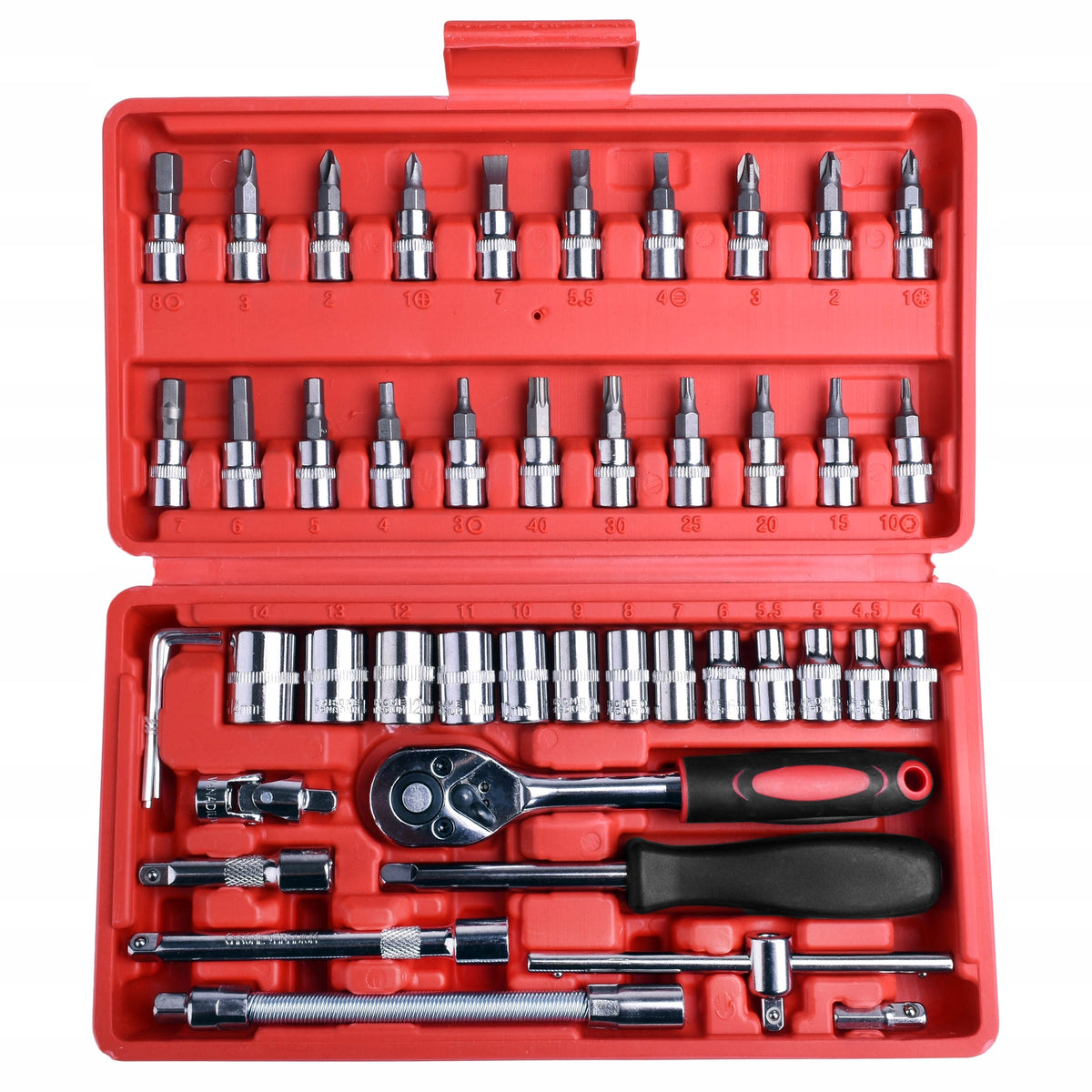 Set of socket wrenches Gockowiak 46 elements chrome vanadium steel