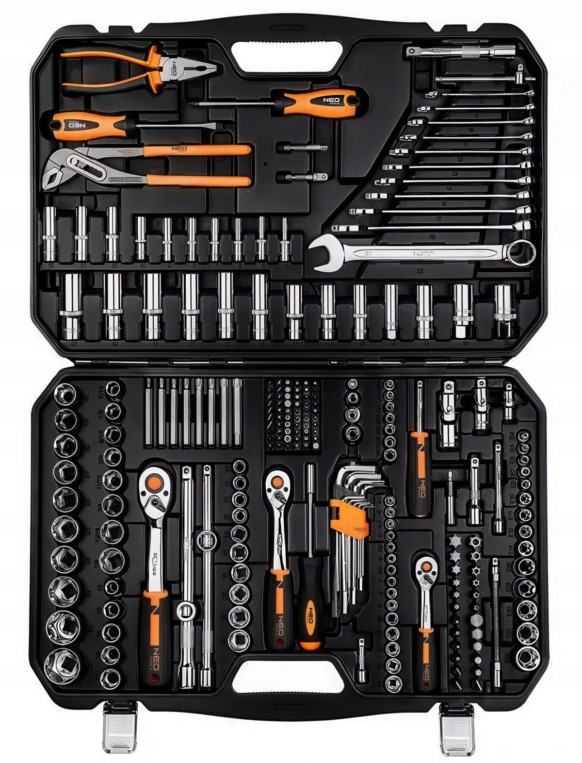 Set of socket wrenches NEO TOOLS 10-078 1/2 3/8 and 1/4 inch 233 elements Brand NEO TOOLS