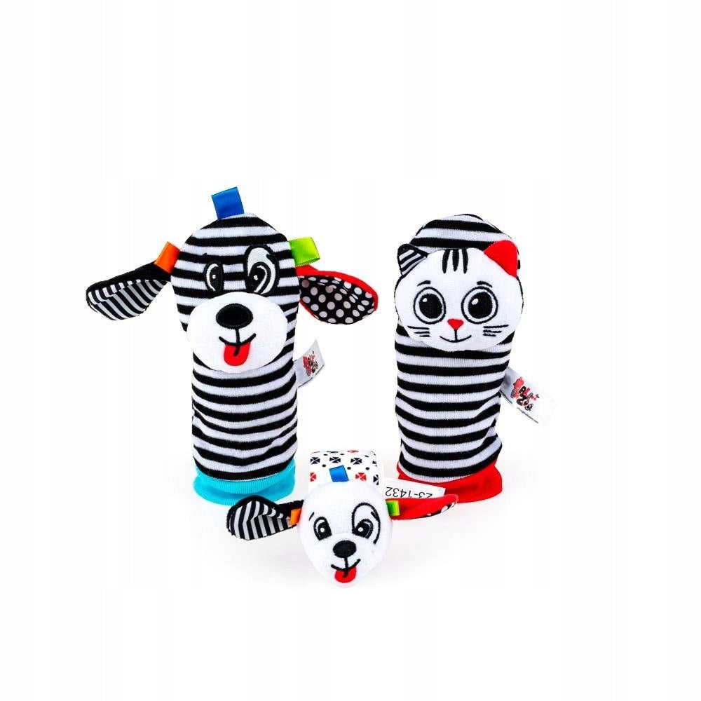 Set of socks and rattle for handle