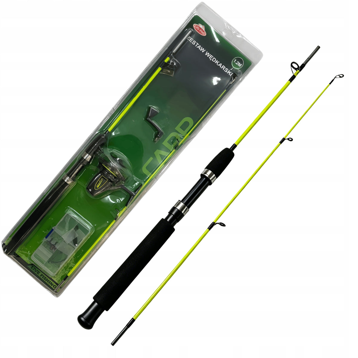 Set of spinning. 1,2m, fiberglass, reel 1000 + accessories,