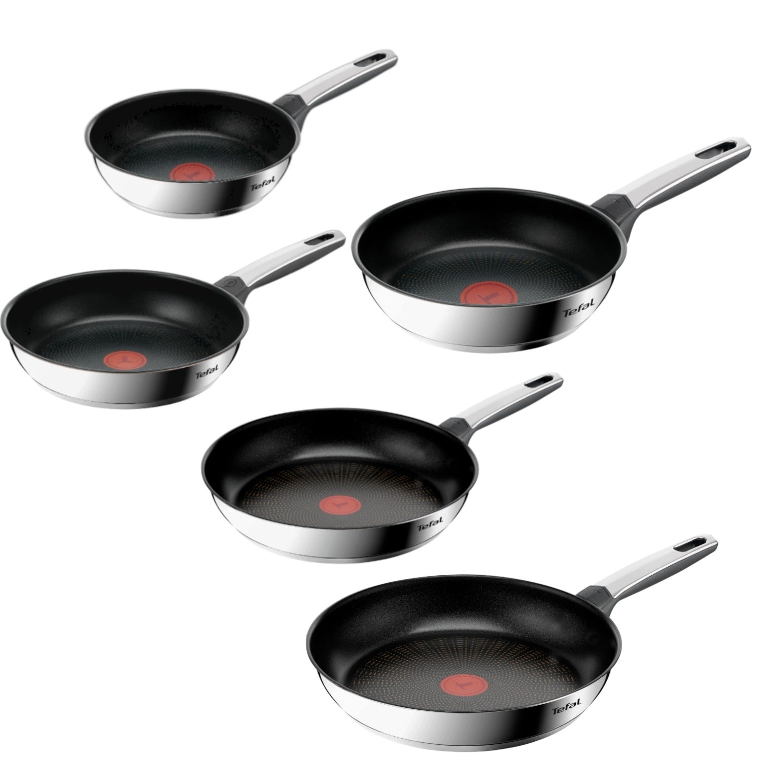 Set of steel pans TEFAL Emotion+ 18/20/24/28/30cm non-stick induction
