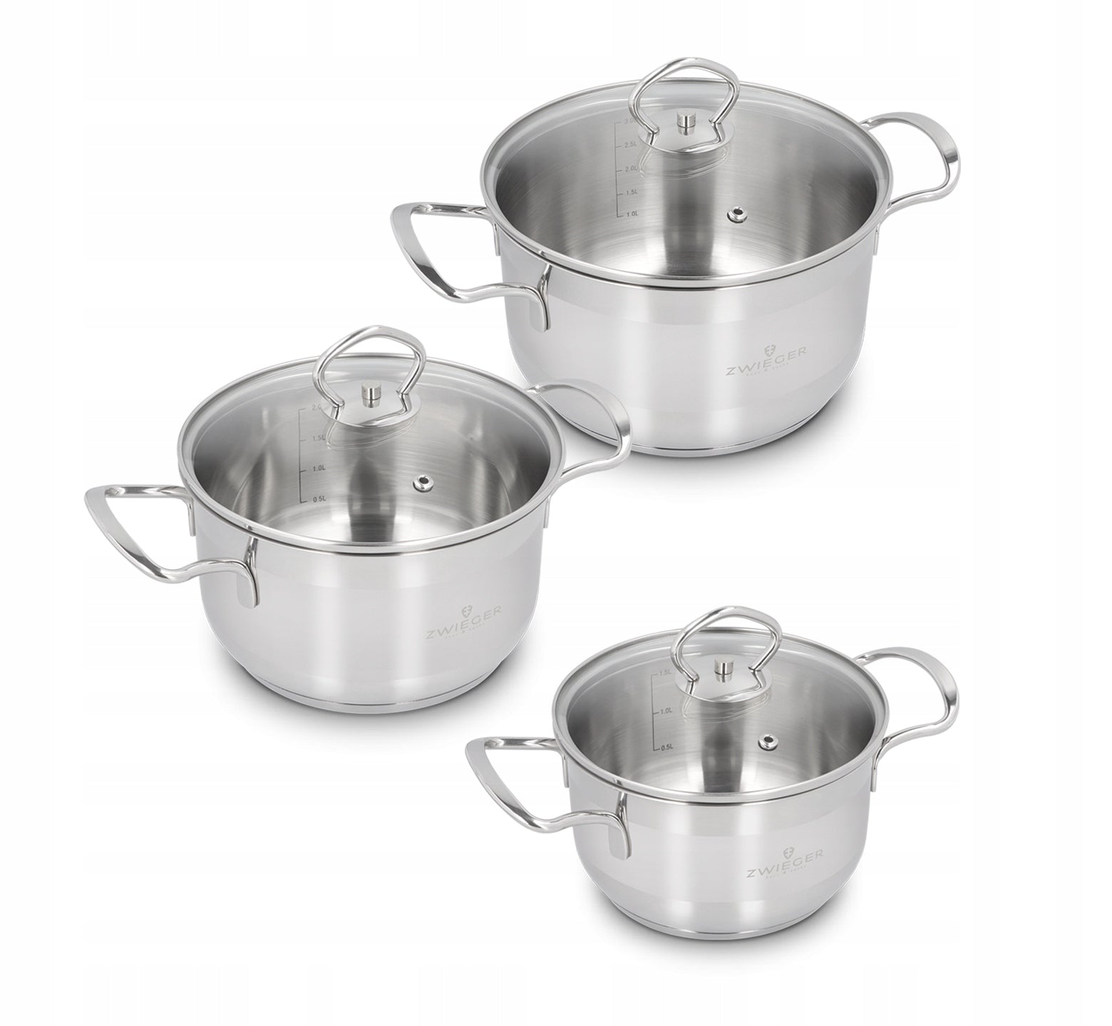 Set of steel pots 6 el. Rocca Zwieger