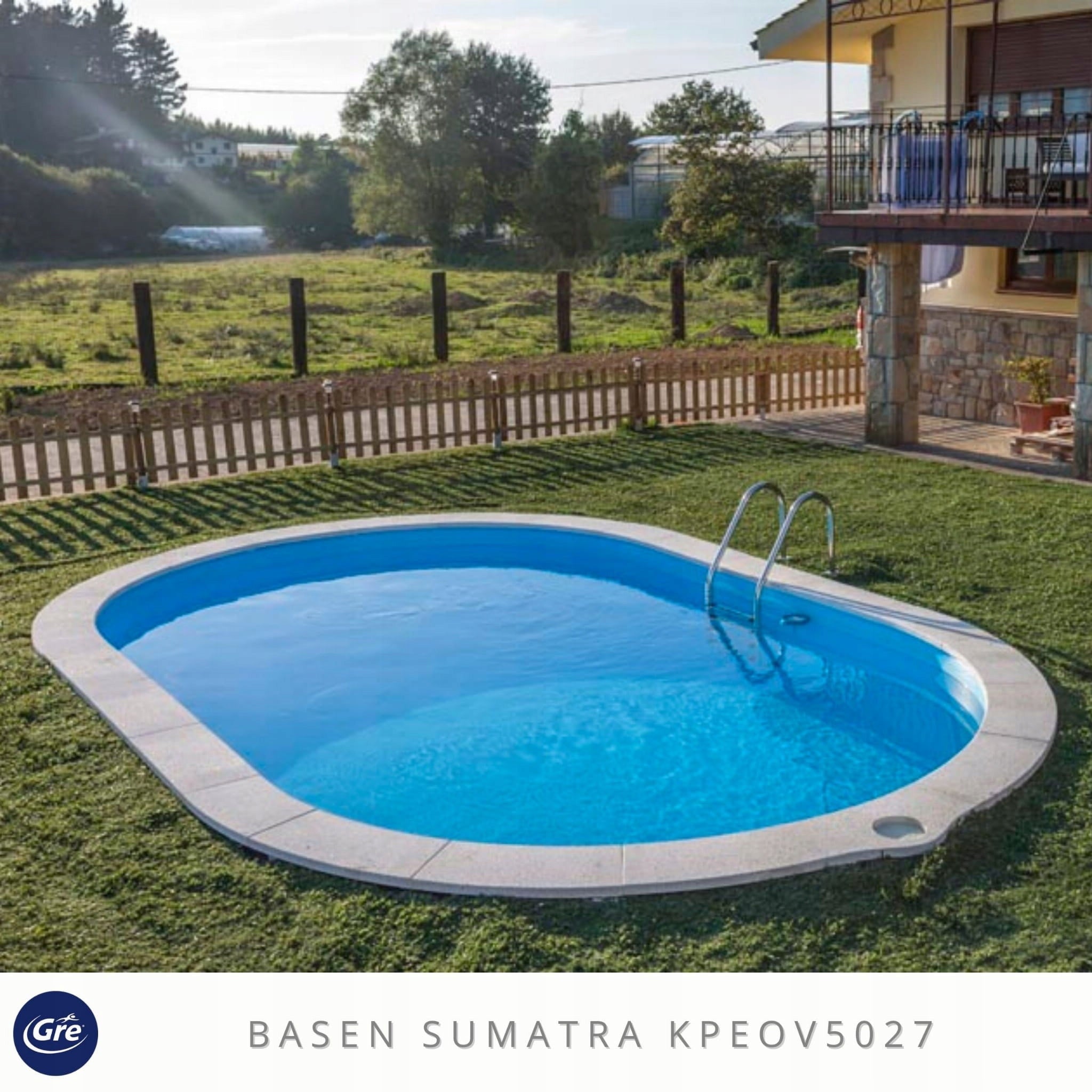 Set of swimming pool GRE Sumatra 5x3x1,2 KPEOV5027 year-round Brand GRE