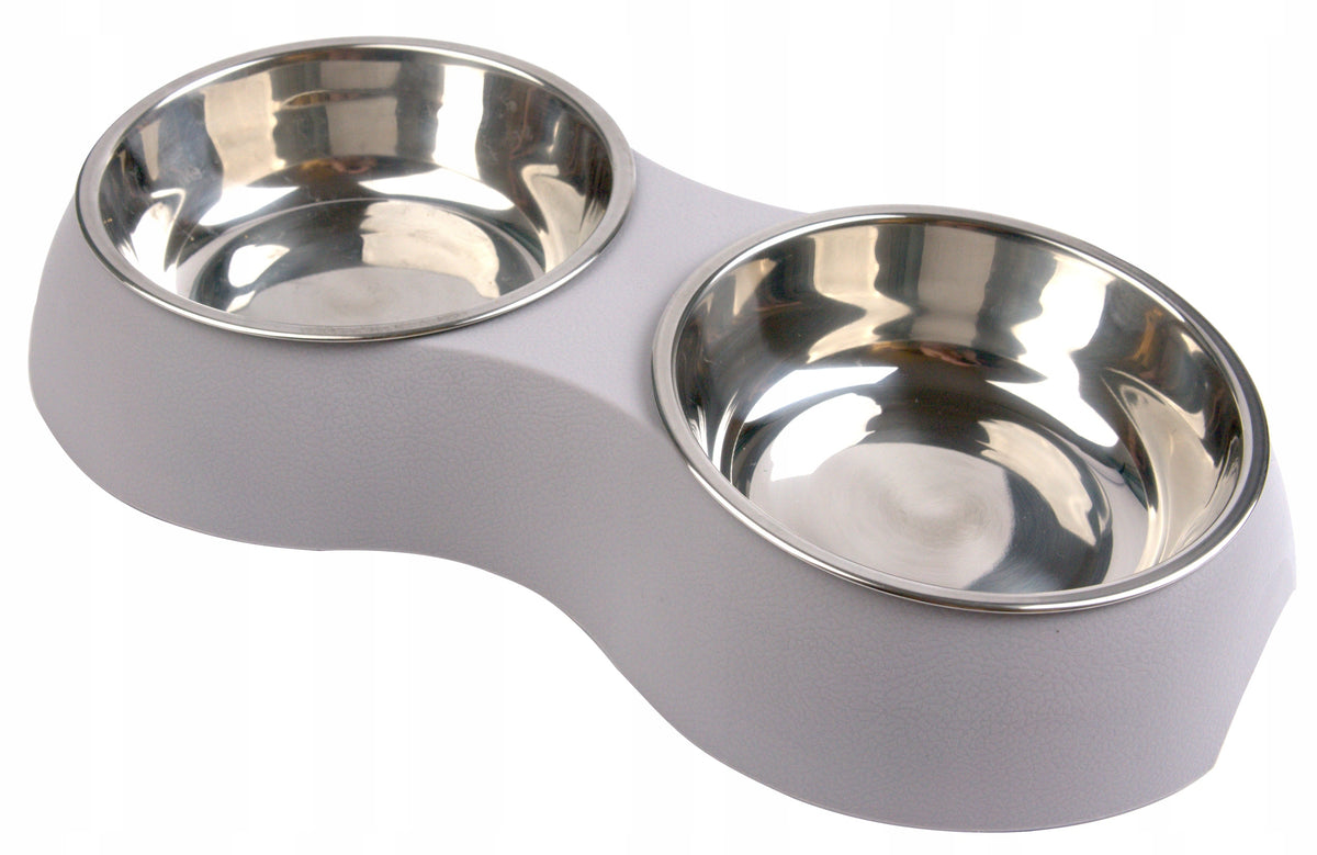 Set of two bowls metal plastic dog stand 0,7 l Manufacturer code 3019 miska na pokarm