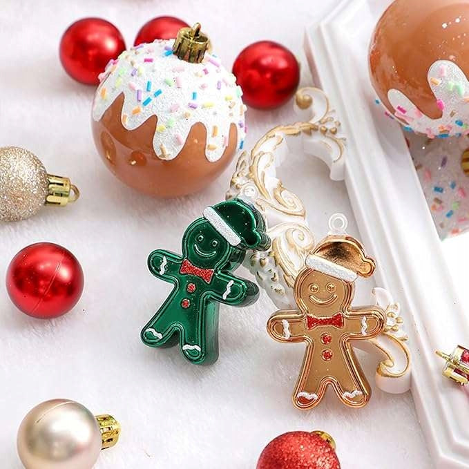 Set of unbreakable baubles 6 cm 42 pcs. for Christmas tree Christmas shapes Manufacturer code X002CYGM11