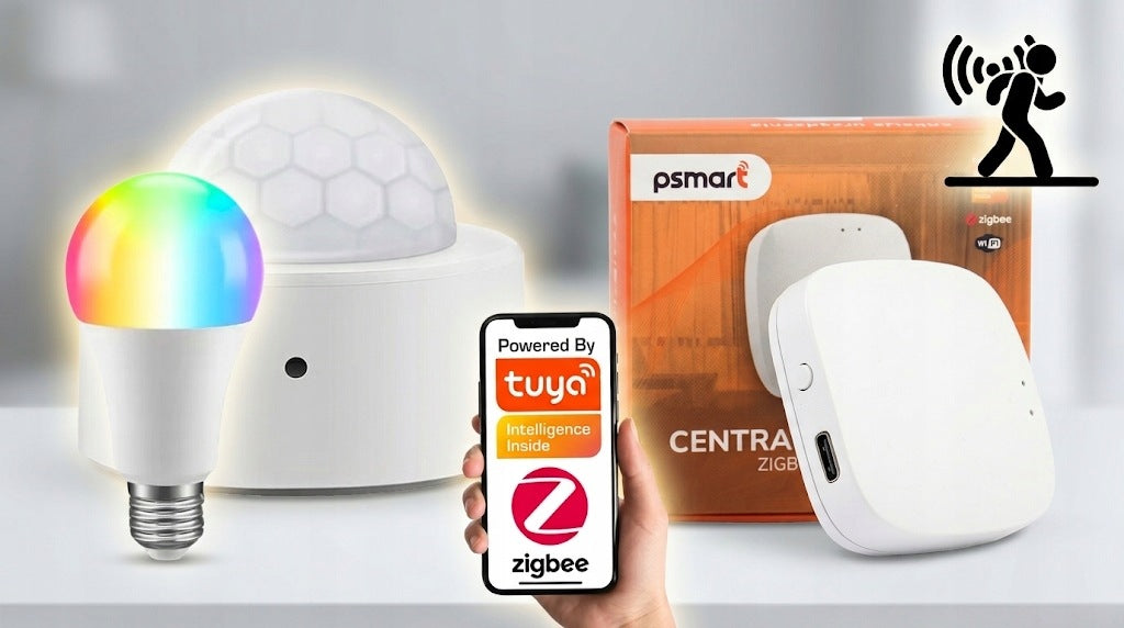 Set smart light hallway: motion sensor + gate + Tuya bulb