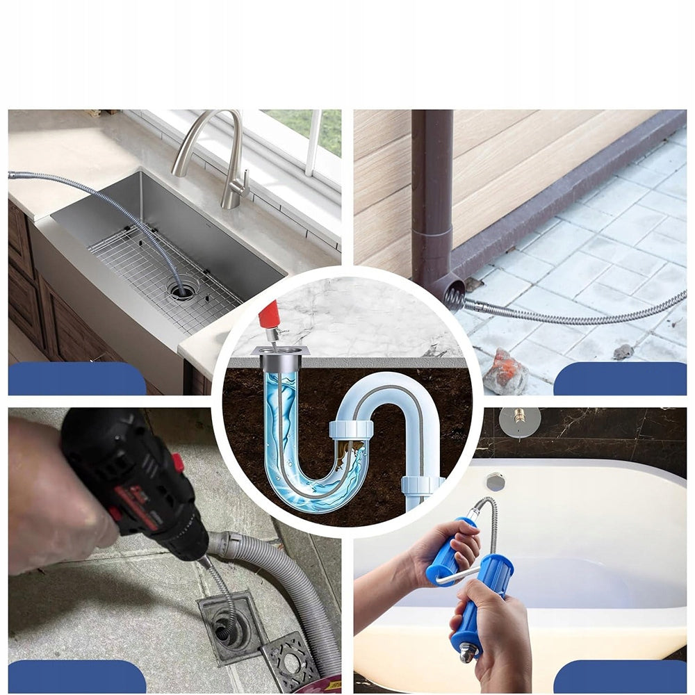 Sewage Spiral Spring Joint For Clearing Sewer Pipe FI12 X 5M Pipe Auger Set Packaging status original