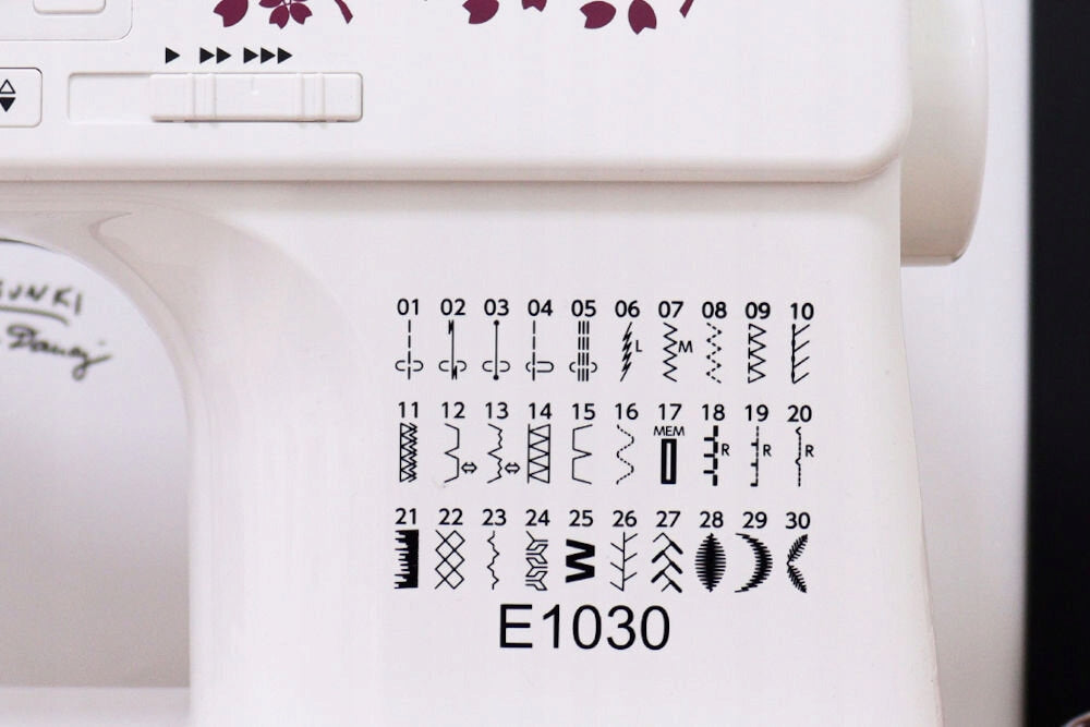 Sewing machine JUNO BY JANOME E1030 Types of stitches invisible overlock straight satin zigzag