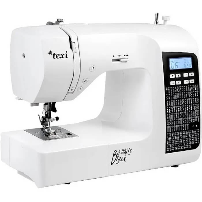 Sewing machine TEXI BLACK&WHITE home computer 200 stitches + alphabet Packaging status original