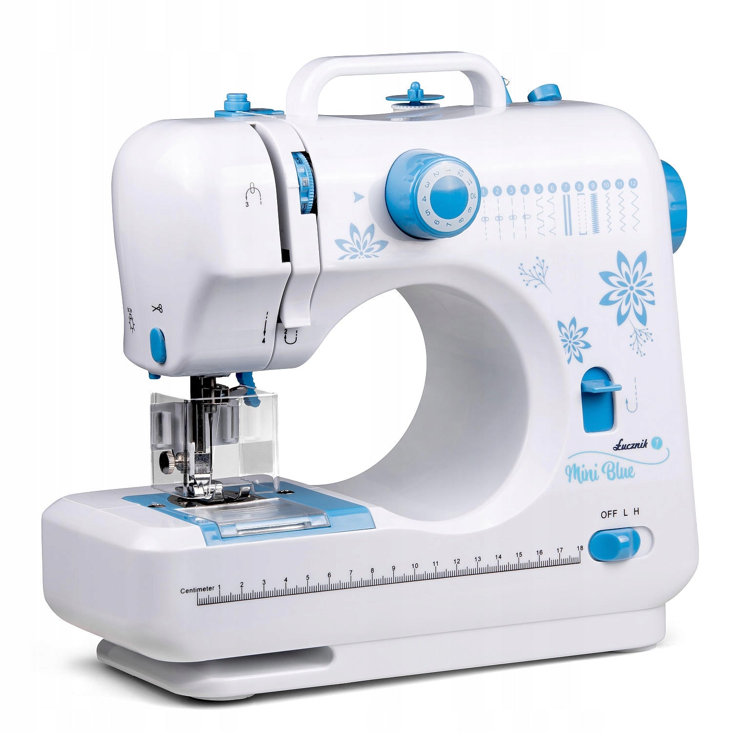 Sewing machine for children easy to use with cover Łucznik Mini FREEBIE Model Mini Blue