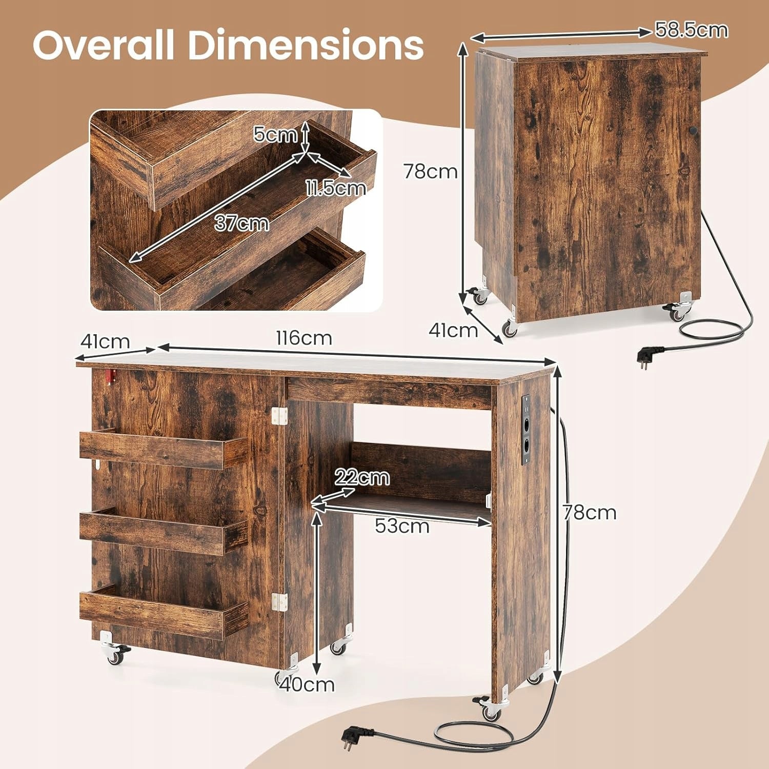 Sewing machine table folding table on wheels worktop workstation Manufacturer code FRZJYXXKZDBHL2