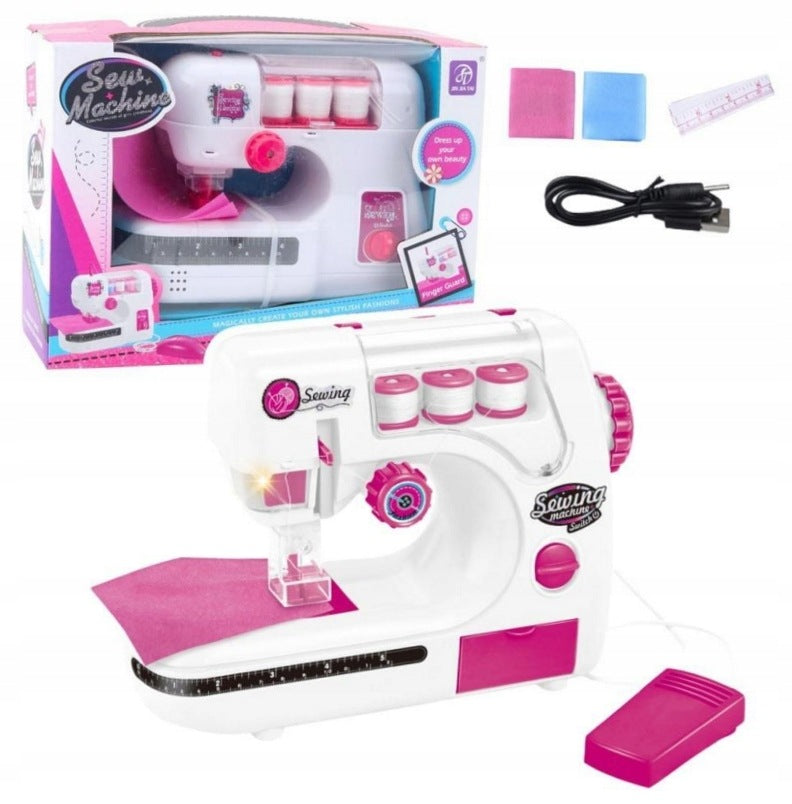 Sewing machine with light and sound