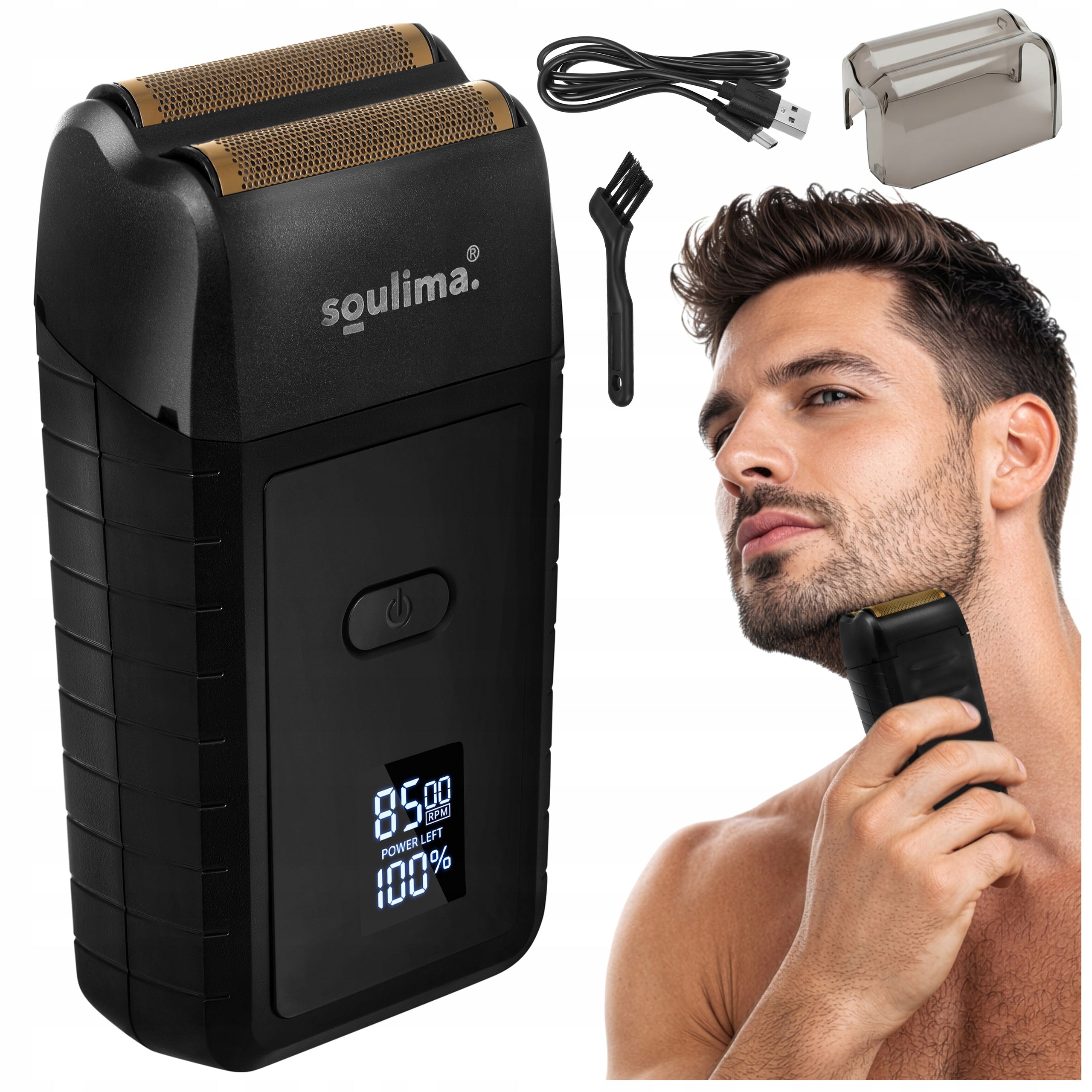 Shaver Men's Beard Foil Machine Electric Shaving Beard LCD USB-C