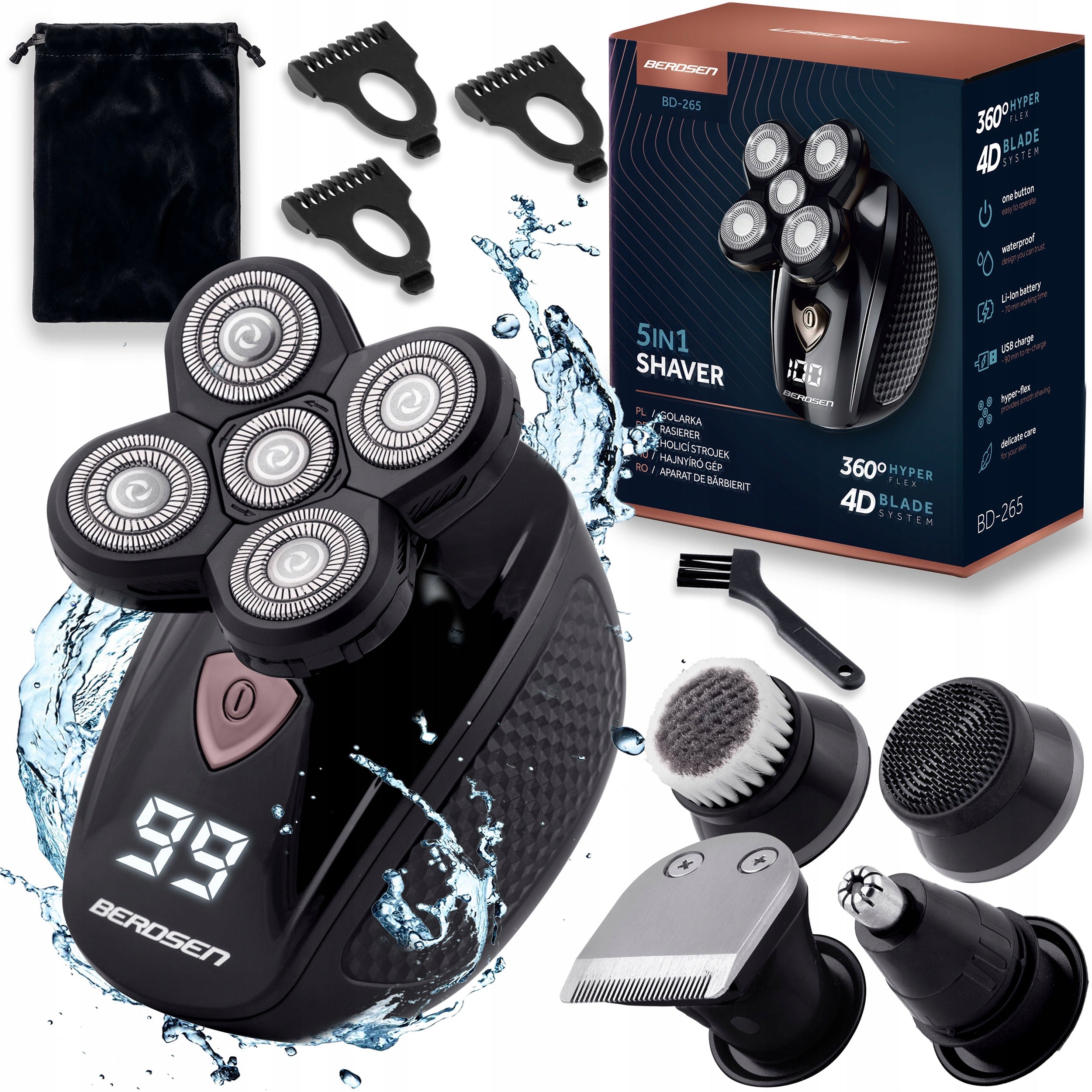 Shaver Men's Trimmer Beard Shaving Machine Head 6in1 Berdsen