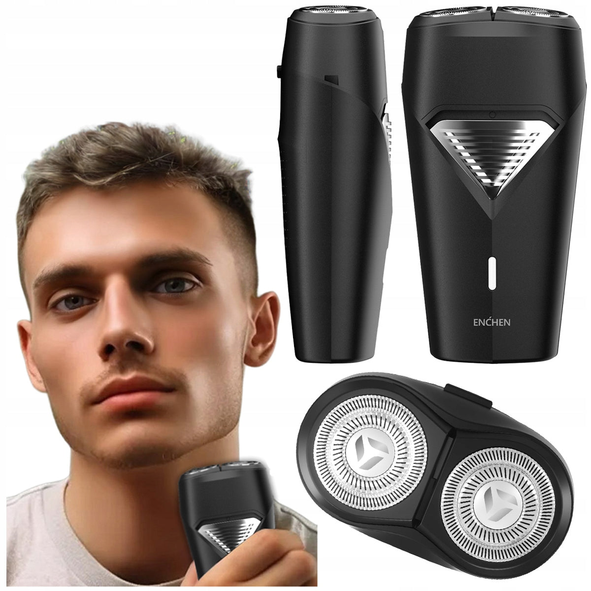 Shaver for facial hair COMPACT TRAVEL WIRELESS MACHINE ENCHEN K3
