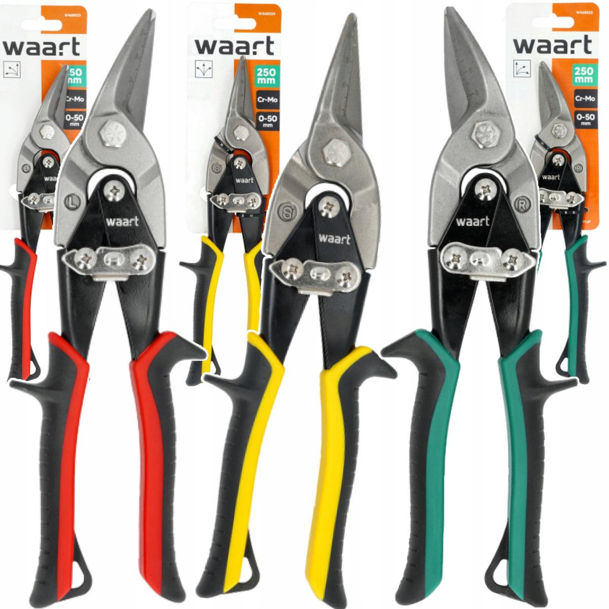 Shears for cutting sheet metal 250mm WAART max 1,2 mm 3 pieces Set