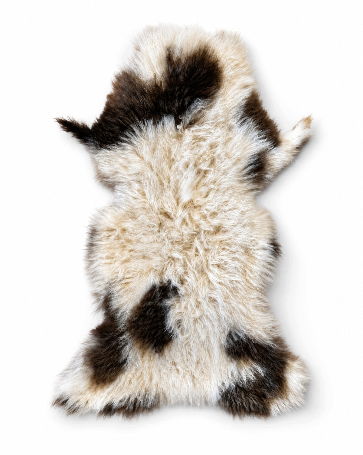Sheepskin "CURLY" - WHITE-BEIGE - 90cm/S (Jagnie)100% Natural!