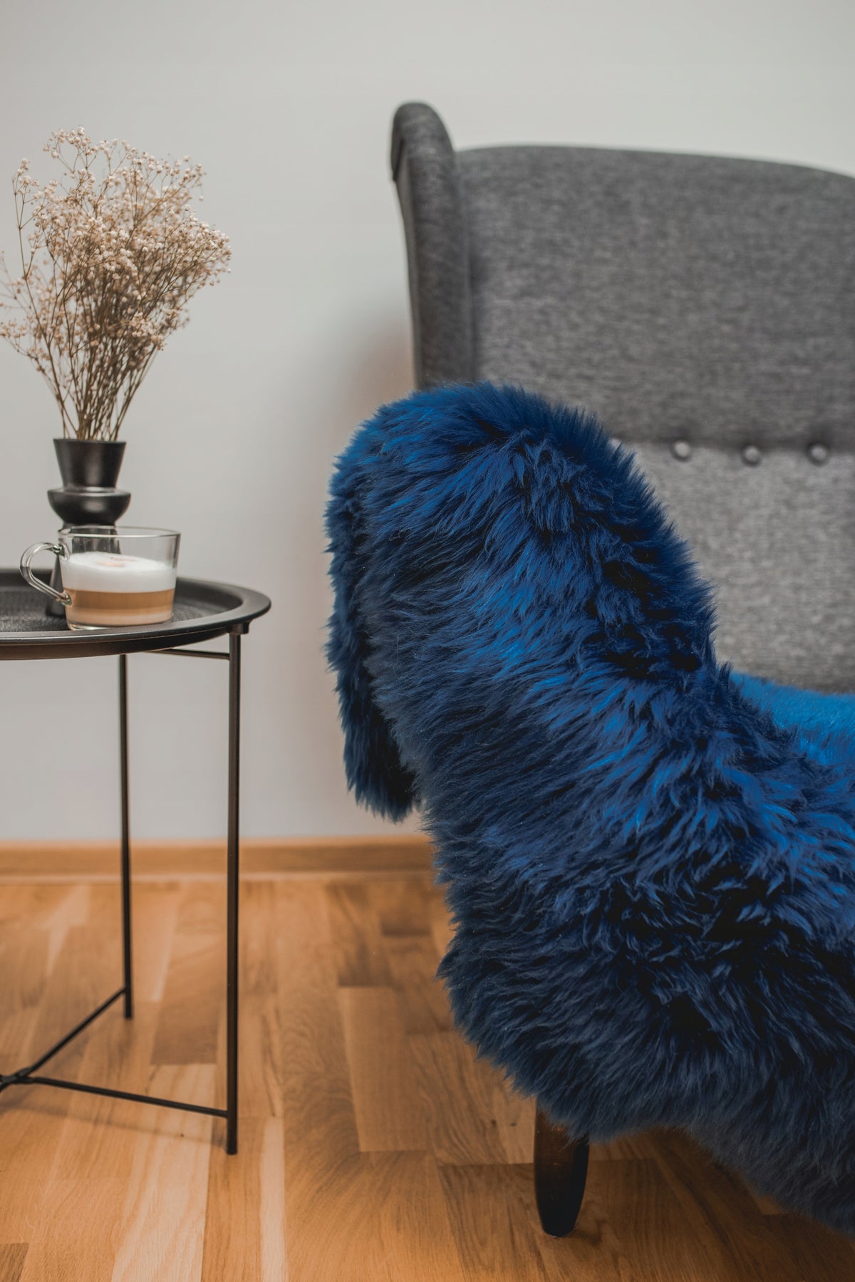 Sheepskin Floor Blue Natural Leather Navy Blue Manufacturer code FN1